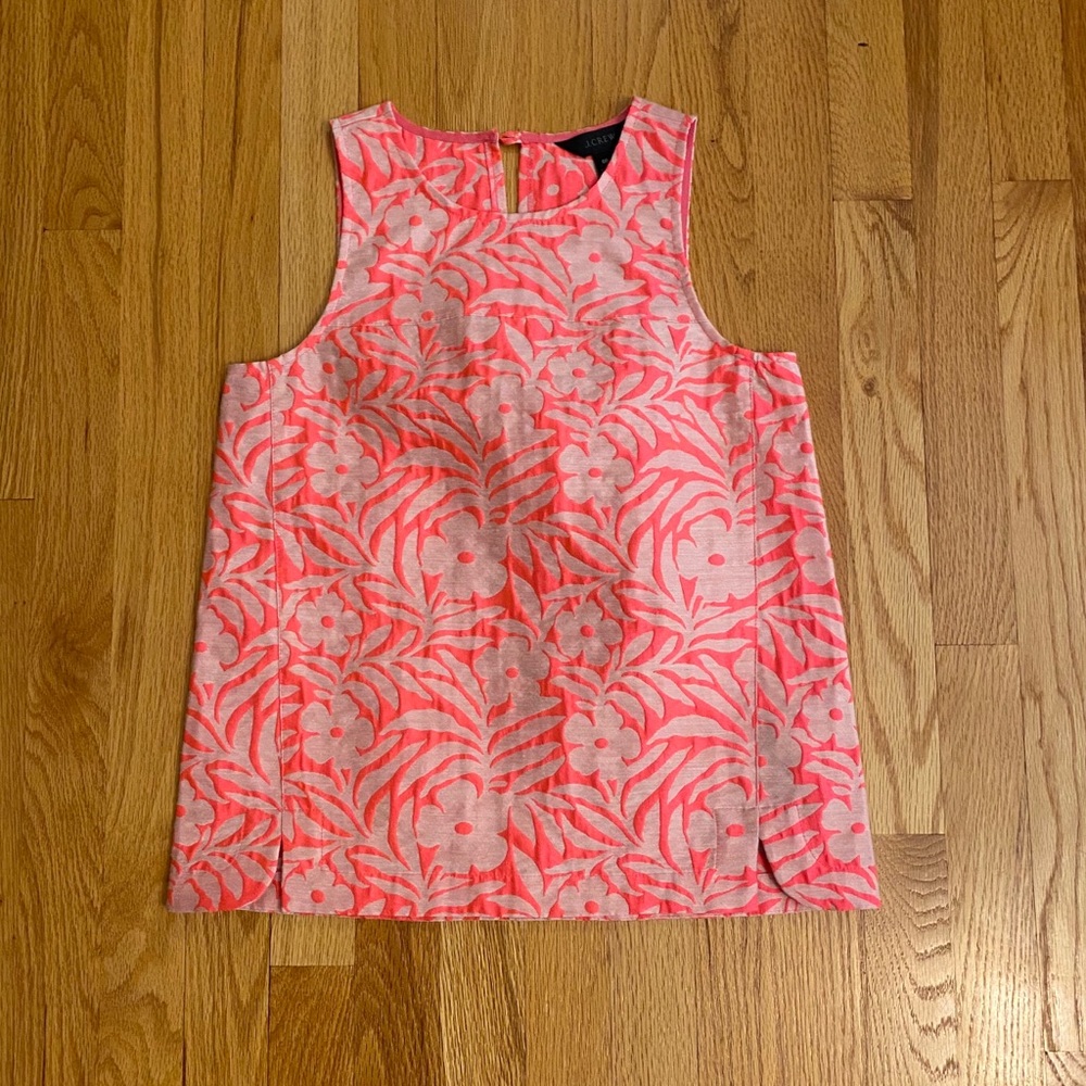 Bright coral, floral top